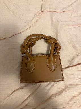 SHEIN Caramel Knot-Handle Mini Tote
